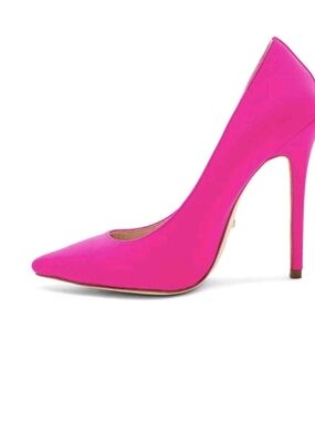 RAYE woman’s heels pointed toe Neon Pink Heels  shoes size US 7.5 leather